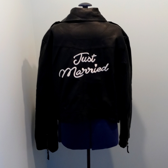 David's Bridal Jackets & Blazers - David's bridal Just Married leather Jacket